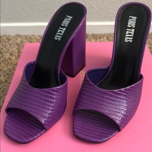 Paris Texas Women's Purple Lizard Anja Mule
